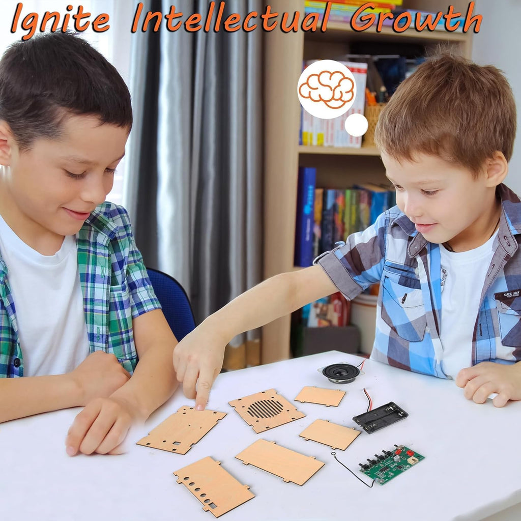 Science Kits for Kids Age 8-12 12-14, STEM Kits for Kids Age 8-10, STEM Toys Build Your Own FM Radio Kit, DIY Electronic Snap Circuits Projects Gifts for Teen Girls Boys 9 11 13 15 16+ (Classic Wood)