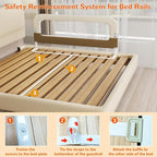 Bed Guard Rail for Toddlers - 47" Adjustable Heights & Folding up Portable Bed Railing for Baby - Toddler Bed Rails Guard for Crib, Twin, Bunk,Full Size, Queen & King Bed
