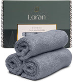 Silver Grey Washcloths Set of 6 Soft Facial Cloths 10” x 10” 100% Viscose Derived from Bamboo Spa-Like Feel Silky Face Cloth for Skin Cleansing