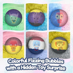 EvolutionUSA Black Epic Superhero Bath Bombs for Kids, 6 Super Hero Bath Bombs with Toy Inside, Lush Childrens Bathbombs, Organic Bathbomb with Surprise Inside, Fizzy Fun Superhero Bath Balls