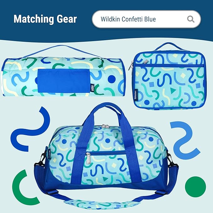 Wildkin 12-inch Kids Backpack – Padded, Adjustable, Ideal for Daycare & Travel (Confetti Blue)