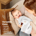 KeaBabies Organic Cotton Burp Cloths Baby Girl, Boy - 6-Pack Large Burping Clothes for Babies, Spit Up Rags, Super Soft & Absorbent Newborn Wash Towels, Gender Neutral, Non-Shrink (Stria, Granite)