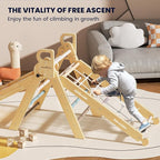 BlueWood 2025 8-in-1 Pikler Triangle Climbing Set Toddler Toys Indoor Baby Jungle Gym Climber Playground for Kids - Mauve Pink