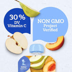 Gerber Stage 2 Baby Food, Apple Pear Peach Puree Pouch, Baby Food, 2 Servings of Fruit, No Added Sweetener, No Artificial Colors or Flavors, 12-Pack