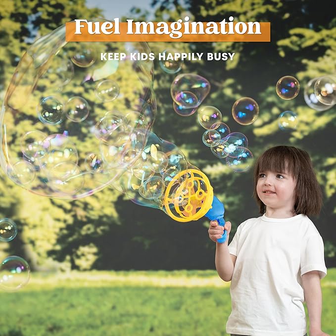 Sloosh Whale Bubble Gun with Refill Solution, Bubble Gun Machine Blower Toy for Kids, Adults, Summer, Party Favors, Easter Basket Stuffers, Birthday Gift