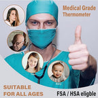 Amplim Forehead Thermometer | No-Touch, FDA-Cleared, Medical-Grade Infrared | 1-Second Read with Audible Fever Alert | Accurate Digital Infrared Thermometer for Adults, Kids, Baby