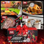 AWLKIM® 3 Pack Meat Thermometer for Cooking - 1 Pack Instant Read Digital Food Thermometer ＆ 2 Pack 2.5-in Extra-Large Dial Stainless Steel Kitchen Oven Meat Thermometers (Safe Leave in Oven)