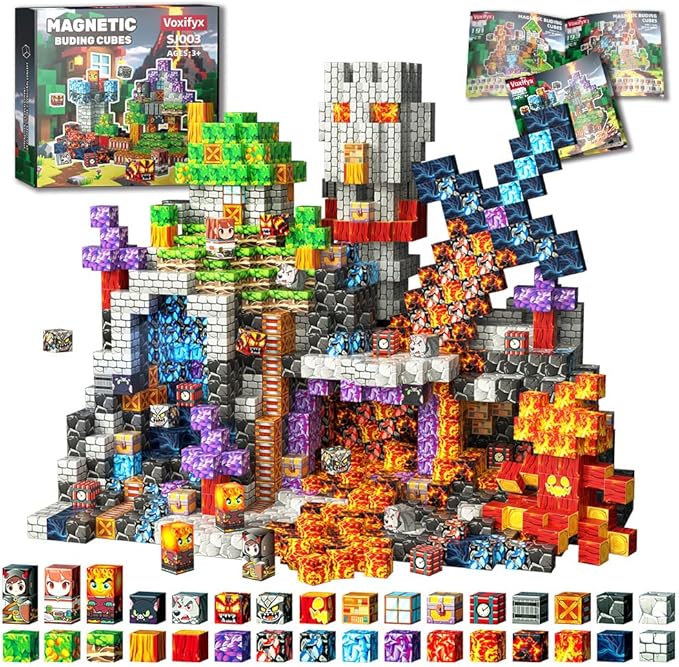 Magnetic Blocks-200PCS Magnetic Building Blocks Set, Kids Classroom Sensory Toy SJ003