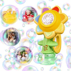 Sunflower Bubble Machine for Kids Automatic Flower Bubble Toy with Colorful Lighting for Toddlers Handheld 20000+Bubbles 3 Modes Fun Swing Dance Bubble Maker Blower Blaster Outdoor Toys Type-C Yellow