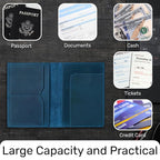 HIFA Leather Passport Holder, Handmade Passport Cover with Card and Ticket Slot - Genuine Leather, Elegant Design, Easy Access - Passport Case, Passport Wallet, Passport Holder