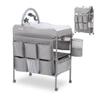 Baby Changing Table, Versatile Portable Folding Changing Table, Waterproof Diaper Changing Station with Waste Basket, Adjustable Height with 2 Drawers, Baby Changing Station for Infant and Newborn