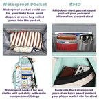 Jiefeike Diaper Bag Backpack,Green diaper bags for baby girl boy, girl diaper bag backpack, Insulated Pockets Portable toddler diaper bag with USB Charging Port, RFID Anti-Theft Pocket