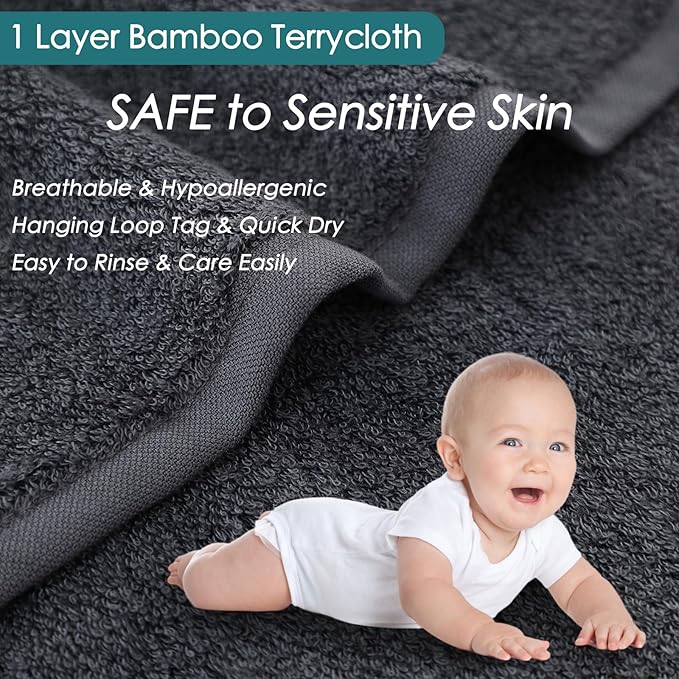 Wash Cloths 12 Pack, Reusable Makeup Eraser Towel, 13x13 inch Large Washcloths for Face and Body, Super Soft and Skin Friendly Face Towel on Sensitive Skin, Easy to Rinse Grey Facial Cleaning Cloths