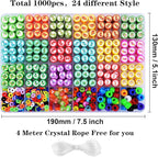 1000PCS Dinosaur Polymer Clay Beads Bracelet Making kit, 24 Style Cute Fun Beads Beads Charms for Jewelry Necklace Earring Making DIY Accessories for Women Girls