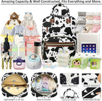 Large Capacity Baby Diaper Bag Backpack with Insulated Pockets, Waterproof, Stylish Cow Print Design, Suitable for Boys and Girls
