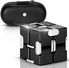 Fidget Cube, Zinc Aolly Metal Infinity Cube Fidget Desk Toy, Punk Style Design with Exquisite Case, Durable and Heavy Cool Gadgets, Adult Fidget Toys for Alleviate Stress and Anxiety(Black)
