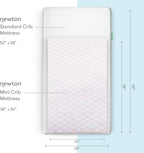 Newton Baby Mini Crib Fitted Sheets (2-Pack) | Organic Muslin Cotton, Ultra Breathable & Soft Baby Sheets, Washable Baby Mattress Sheets, Fits Any Mini Sized Crib 24" x 38", Dreamweaver Coral + White