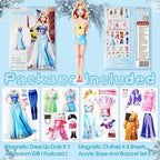 Magnetic Dress Up Dolls, Magnetic Princess Dress Up Paper Dolls, Magnetic Dress Up Dolls for Girls Ages 4-10 Learning Created Imagine Set Birthday Gift (Amy)