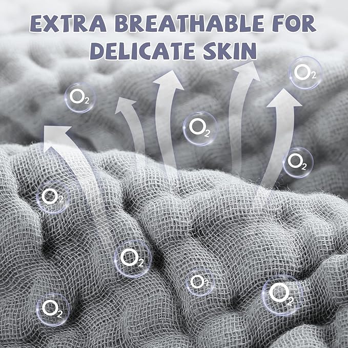 MUKIN Baby Washcloths - Soft Face Cloths for Newborn, Absorbent Bath Face Towels, Baby Wipes, Burp Cloths or Face Towels, Baby Registry as Shower. Pack of 6-12x12 inches (Grey)