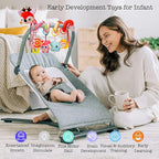 Stroller Toys, Car Seat Toys for Babies 0-6 Months Infants Activity Spiral Hanging Crib Toy Gift for Baby Boys and Girls 0 3 6 12 Months Newborn Sensory Toy with Rattles Squeaker Music- Red