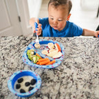 The First Years Spidey and His Amazing Friends Toddler Dinnerware Set - Toddler Plates and Toddler Utensils - Dishwasher Safe Toddler Feeding Supplies and Kids Utensils - 4 Count