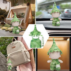 Clothes for 17cm Doll - Handmade Crochet Elf Clothing Accessories with Jumpsuit and hat and Crossbody Bag Compatible 15cm ＆ 17cm Dolls Dress Up (Green)
