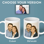 Personalized Coffee Mug, Custom Drawing Portrait Gift, Funny Customized Coffee Gift for Men & Women, Custom Mugs with Pictures, Green 11oz Father's Day Mug