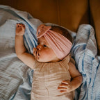 Parker Baby Cable Knit Nylon Headbands 5 Pack | Soft, Stretchy & Comfortable Bows for Girls | Adjustable, Soft to Touch & Knotted Headbands for Baby Girls | Baby Headwraps for Girls | Multiple Colors