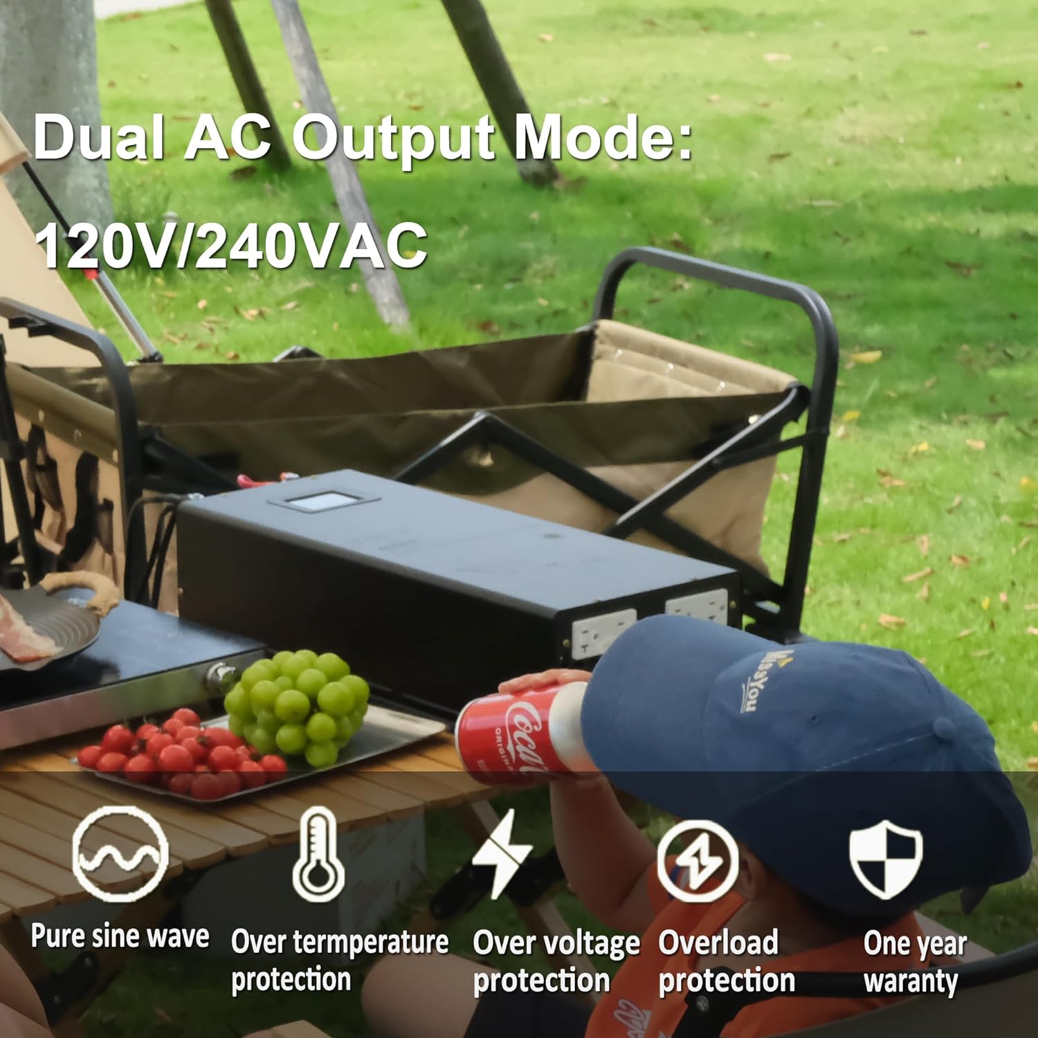 WZRELB 5000W 48V Pure Sine Wave Inverter,48 Volt DC to AC 120V 240V Split Phase Power Inverter,2*AC Hardwire Terminal,10KW Surge,High Efficiency up to 91.6%,Wireless Remote