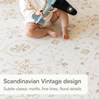 Baby Play Mat for Floor – 6x6ft Vintage Vanilla | Soft Non Toxic Premium EVA Foam Tiles for Tummy Time, Crawling & Playroom – Waterproof Floor Mat for Babies & Toddlers Lillefolk (9 Tiles)