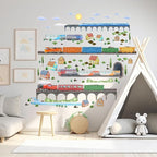 Train Wall Decals for Kids by Lipastick - Educational Railroad Wall Stickers for Boys and Girls - Peel and Stick Locomotive, Carriage, Wagon Wall Decals for Nursery, Playroom, Bedroom Decor -XXL Size