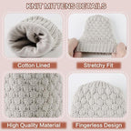 Baby Knit Mittens Toddler Boys Girls Gloves Winter Infant Newborn No Scratch Mitten 0-3 Years