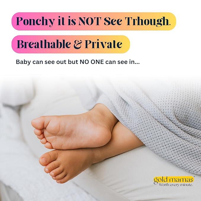 Breathable Nursing Cover Up for Breastfeeding - Privacy Nursing Covers - Improved Ponchy by Gold Mamas - Newborn Essentials Must Haves - TrueGray