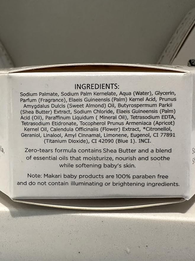 Makari Baby Soap (5.4oz) | Moisturizing Daily Bar Soap for Delicate Skin | Mild Cleansing Children’s Bath Bar With Shea Butter and Non-Irritating Botanical Ingredients | Nourishing and Soothing Soap