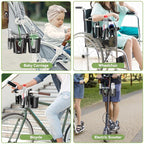 KDD Stroller Cup Holder with Phone Holder, 3-in-1 Removable Bottle Holder, 360 Degrees Rotation Drink Holder for Wheelchair, Stroller, Bike, Walker, Scooter, Bicycle, Uppababy, Bugaboo, Britax