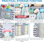 Accmor Changing Table Diaper Organizer, Hanging Diaper Caddy Organizer Stacker for Cribs Changing Table Playard Wall Baby Essentials Storage, Stripe