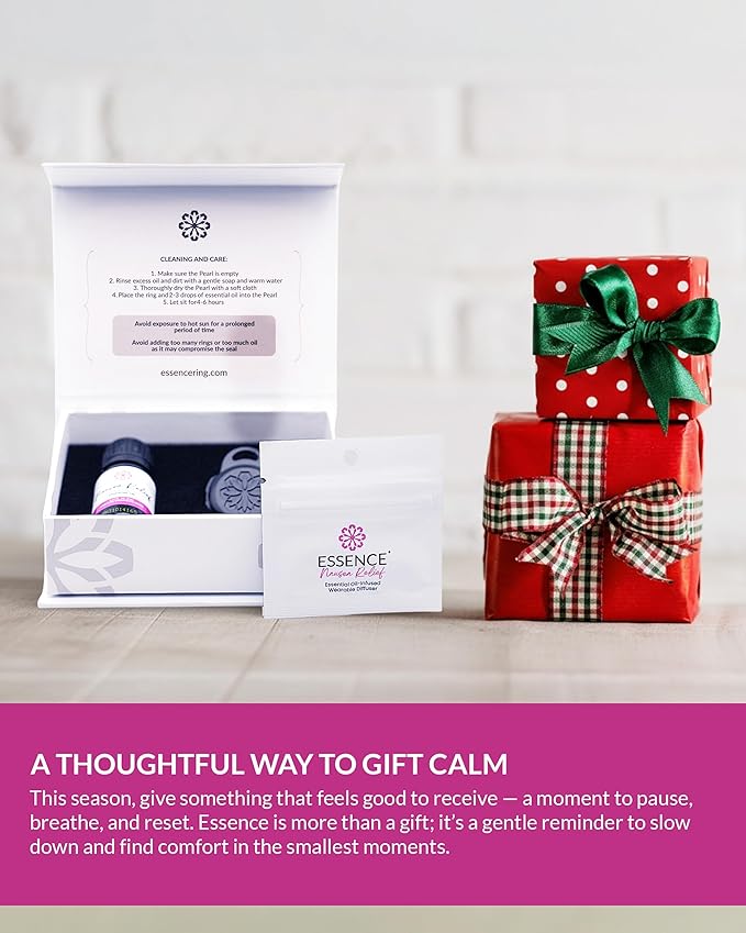 Essence Wearable Aromatherapy Nasal Diffuser – Nausea Relief Essential Oil Nose Ring Refresh Kit – Personal Scent Clip for Travel, Work & Everyday Use – Made in USA