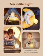JolyWell Night Lights for Kids with Stable Charging Pad, Touch Control&Timer Setting, ABS+PC Baby Egg Lamp for Breastfeeding，Pink