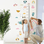 Kids Measuring Height Wall Decals Cute Cartoon Animal Stickers DIY Removable Peel and Stick Kids Room Wall Decoration for Boys and Girls Bedroom Nursey Classroom Playroom Decal