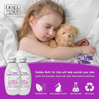 Dead Sea Collection Bubble Bath Kids with Lavender - Cleansing and Moisturizing Liquid Bath Bubbles - Lavender Oil and Pure Dead Sea Minerals - Pack of 2 Large Bottles (67.6 fl.oz)