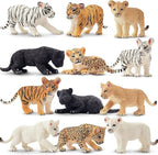Toymany 12 Safari Animal Figurines, High Emulational Baby Plastic Zoo Animals, Lions Tigers Leopards Figure Toy Set, Easter Eggs Cake Toppers Christmas Birthday Gift for Kids Toddlers