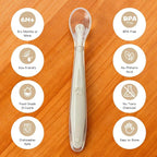 Silicone Baby Spoons for Baby Led Weaning, Spoons with Storage Box，Feeding Spoons for First Stage Baby Dishwasher Safe (Green)