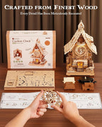 ROKR 3D Wooden Puzzles for Adults,Wooden Cuckoo Clock Model kit,435 Piece 3D Puzzles,Ideal Gift for Adults and Teens