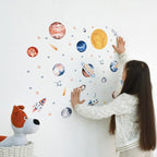 Solar System Wall Decals for Kids - Planets and Space Themed Wall Stickers by Lipastick - Peel and Stick Vinyl Decals for Boys and Girls Bedroom, Nursery, Playroom - Wall Stickers for Girls Room