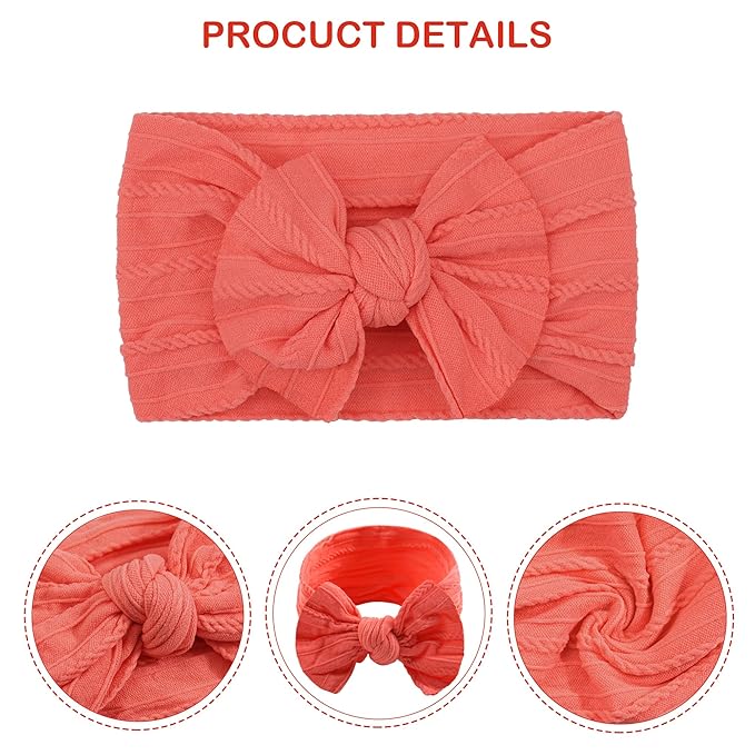 CÉLLOT Super Stretchy Soft Knot Headbands with Hair Bows Head Wrap Hair Accessories For Newborn Baby Girls Infant Toddlers Kids