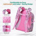 Choco Mocha Strawberry Backpack for Girls, Elementary School Backpack for Girls Ages 6-8 Kids Kindergarten Backpack Bookbag 17 Inch with Chest Strap, Pink