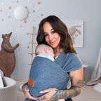 Baby Wrap Carrier - Premium Cotton Baby Carrier Wrap for Newborn to Toddler- Infant Carrier- Baby Holder One Size Fits All with Front Pocket (Grey) by Max&so