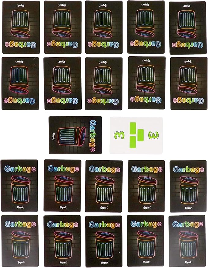 Regal Games Garbage Monsters Card Game Set for Kids, Teens & Adults - 2-4 Player Fun Family Games - Travel Playing Cards (16 Garbage Monsters Cards)