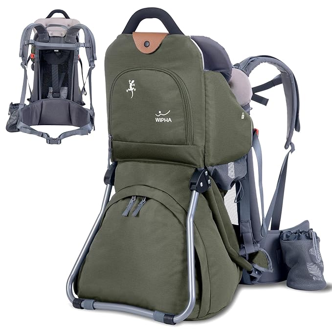 WIPHA Baby Backpack Carrier, Comfort Toddler Carrier Hiking Backpack with Canopy, Adjustable Lightweight Child Carrier