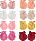 BQUBO Newborn Infant Toddler Mittens No Scratch Cotton Elastic Wrist Gloves Hypoallergenic for 0-6 Months Baby Boys Girls